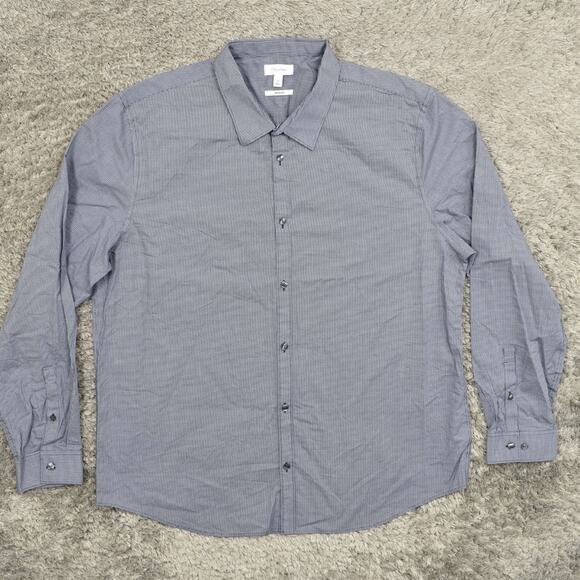 Calvin Klein Men 2XL Button Shirt Long Sleeve Check Blue OInfinite Office Check - Picture 1 of 8